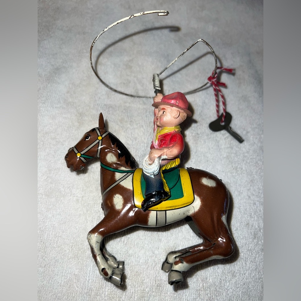 Vintage Cowboy Riding Horse “Wind Up” Toy